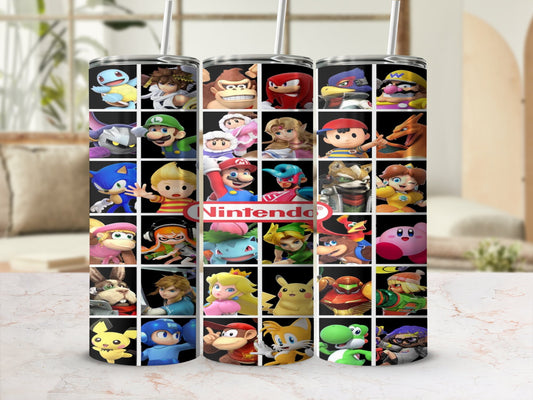 Nintendo Characters 20 Oz Stainless Steel Tumbler