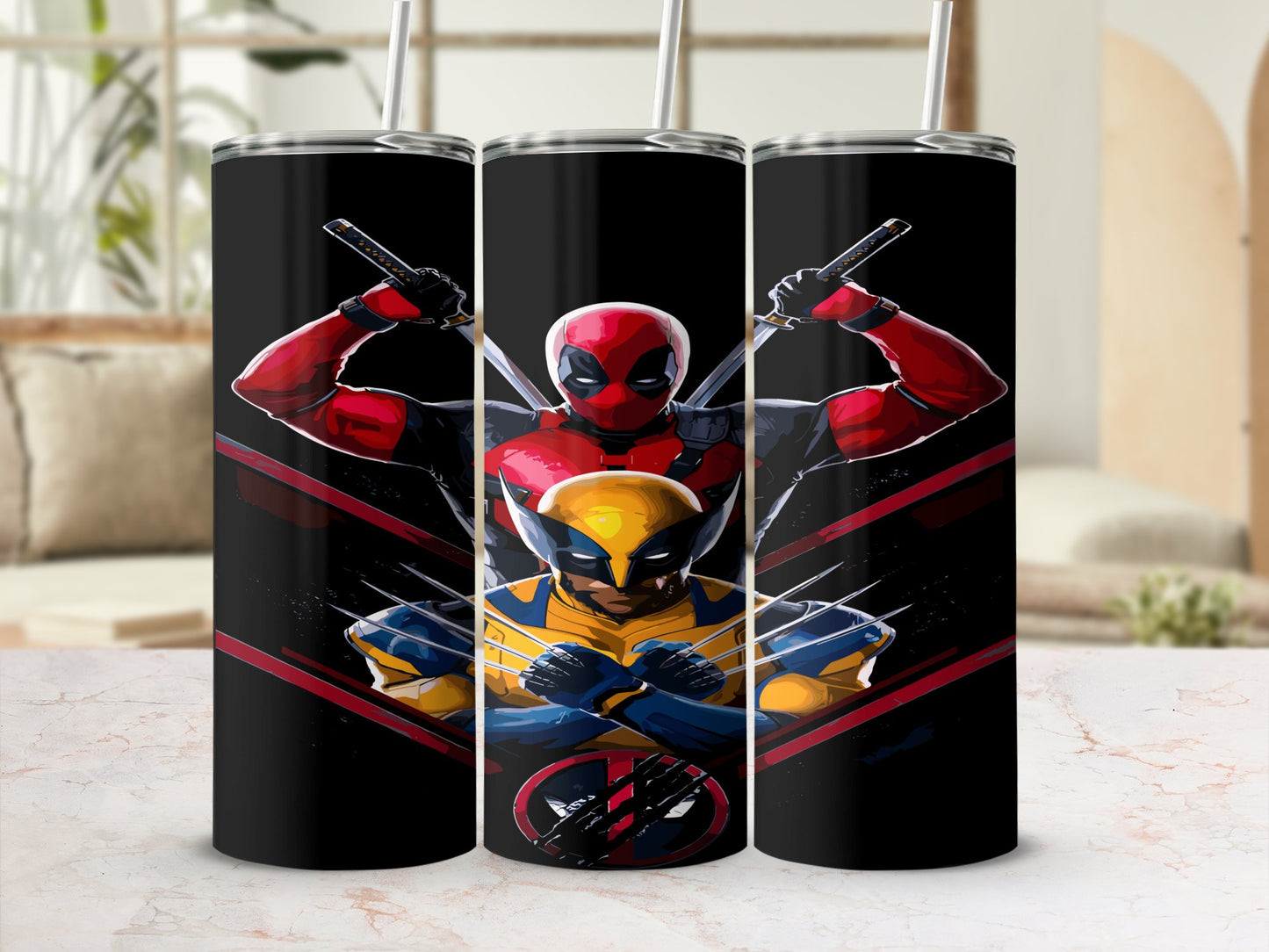 Deadool Wolverine 20 Oz Stainless Steel Tumbler