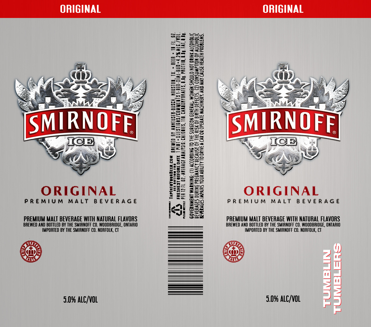 Smirnoff Ice 20 Oz Stainless Steel Tumbler